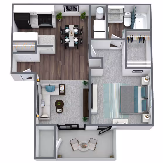 1 Bed • 1 Bath 165-1 floor plan